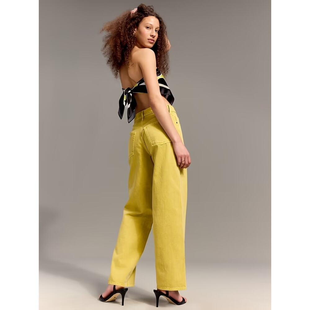 NWT - Christopher John Rogers Collab with Old Navy Yellow Jeans - Sz 10 - Picture 4 of 5
